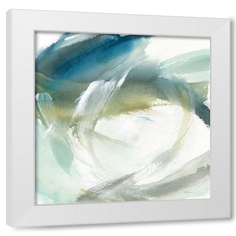 Moving Waters White Modern Wood Framed Art Print by Robinson, Carol