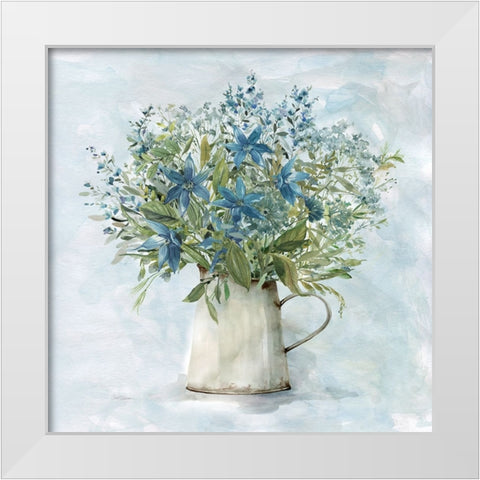 Arrayed in Blue II White Modern Wood Framed Art Print by Robinson, Carol