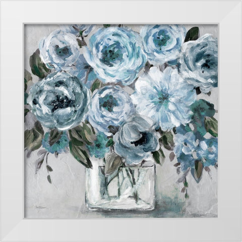 Painterly Blues White Modern Wood Framed Art Print by Robinson, Carol