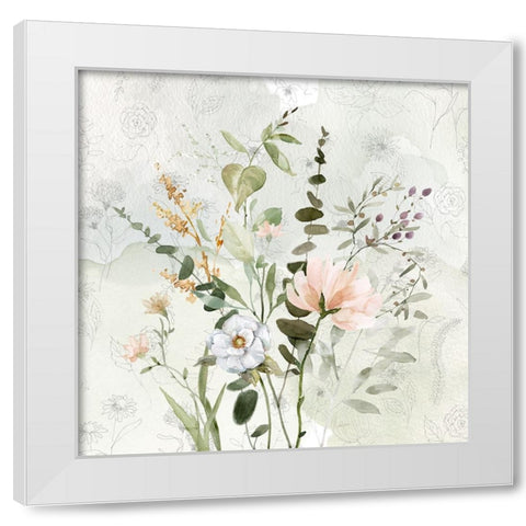 Botanical Sketchbook Floral II White Modern Wood Framed Art Print by Finn, Livi