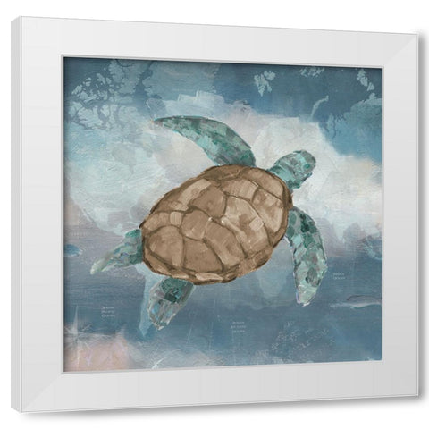 Traveling Turtle I White Modern Wood Framed Art Print by Swatland, Sally