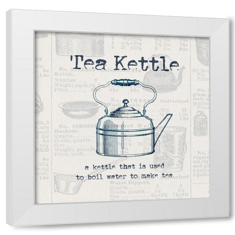 Tea Kettle White Modern Wood Framed Art Print by Jill, Susan
