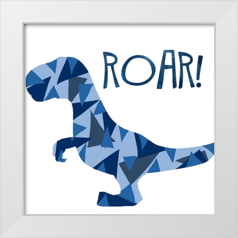 Roar! White Modern Wood Framed Art Print by Santiago, Daniela