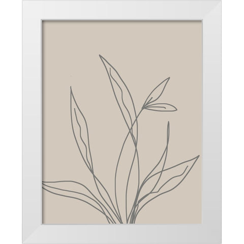 Neutral Lines II White Modern Wood Framed Art Print by Robinson, Carol