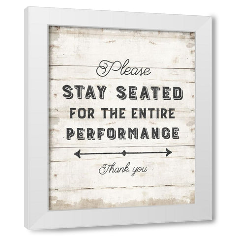 Please Stay Seated White Modern Wood Framed Art Print by Murray, Amanda