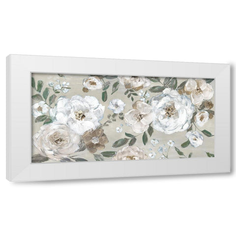 Rose Garden White Modern Wood Framed Art Print by Swatland, Sally