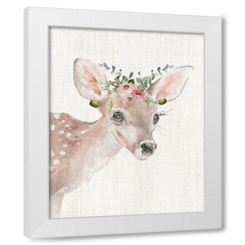 Dressy Fawn White Modern Wood Framed Art Print by Robinson, Carol
