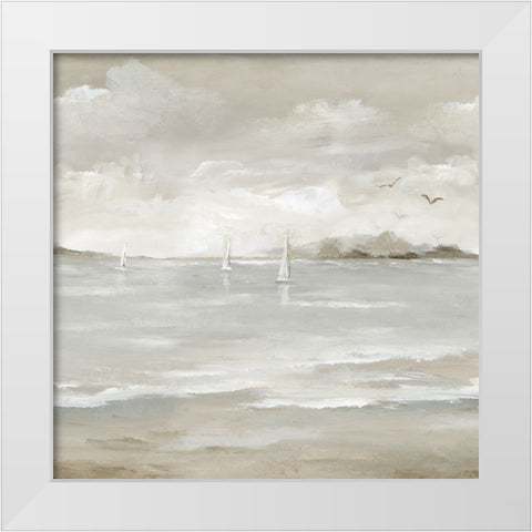 Sail Away II White Modern Wood Framed Art Print by Nan