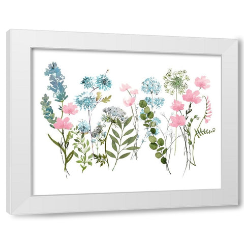 Spring Meadow White Modern Wood Framed Art Print by Knutsen, Conrad
