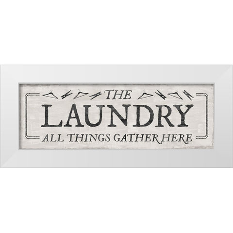 Laundry Gathers White Modern Wood Framed Art Print by Carpentieri, Natalie