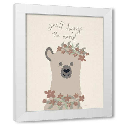 Change The World White Modern Wood Framed Art Print by Carpentieri, Natalie