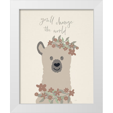 Change The World White Modern Wood Framed Art Print by Carpentieri, Natalie