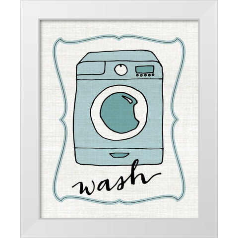 Wash White Modern Wood Framed Art Print by CAD Designs