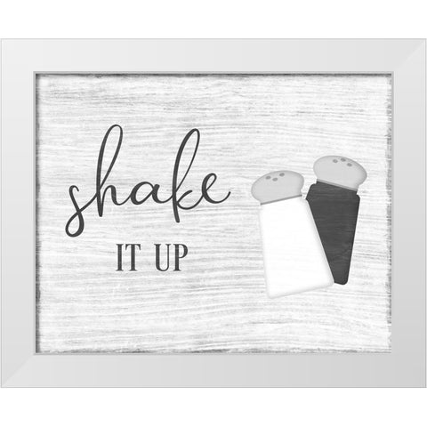 Shake it Up White Modern Wood Framed Art Print by CAD Designs