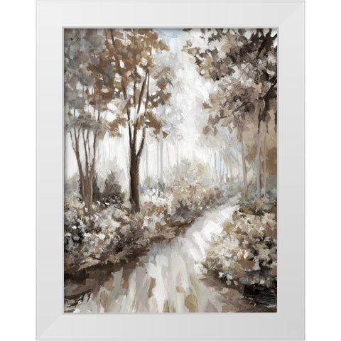 Into the Woods White Modern Wood Framed Art Print by Nan