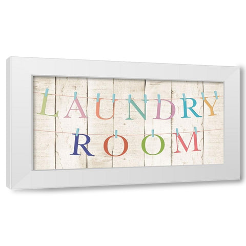 Laundry Room White Modern Wood Framed Art Print by CAD Designs