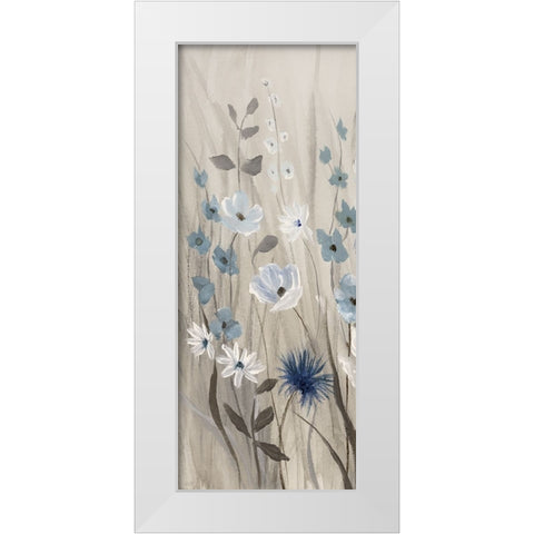 Touch of Blue Spring II White Modern Wood Framed Art Print by Nan