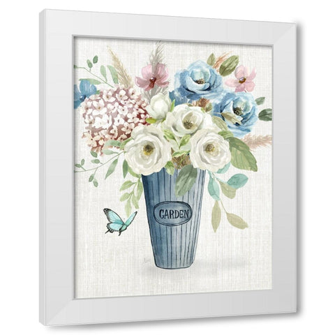Garden Bouquet White Modern Wood Framed Art Print by Nan