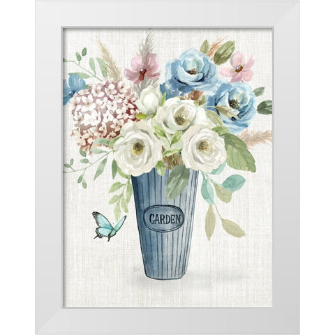 Garden Bouquet White Modern Wood Framed Art Print by Nan