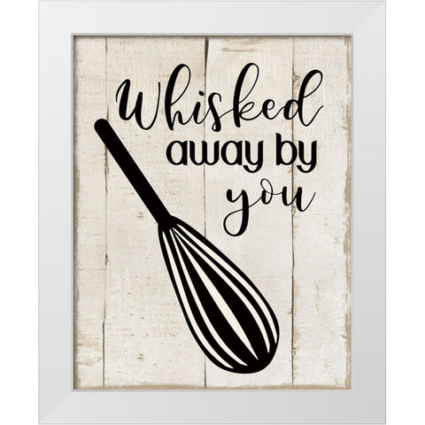 Whisked Away White Modern Wood Framed Art Print by CAD Designs