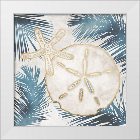 Shells and Palms II White Modern Wood Framed Art Print by Carpentieri, Natalie