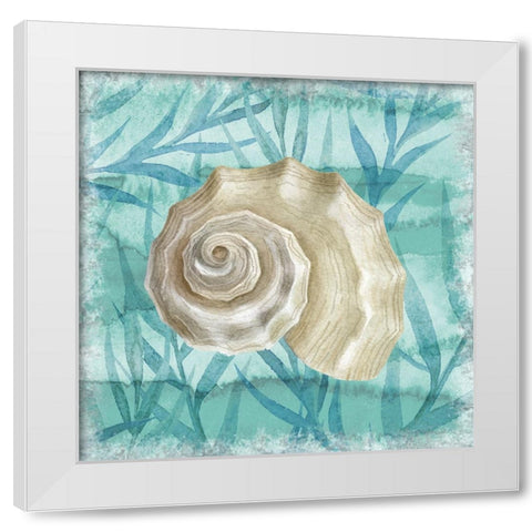 Shells Ashore I White Modern Wood Framed Art Print by Knutsen, Conrad