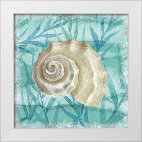 Shells Ashore I White Modern Wood Framed Art Print by Knutsen, Conrad