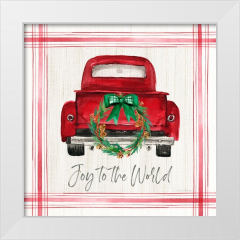 Joy Wreath Pickup White Modern Wood Framed Art Print by Brockmon, Kristen