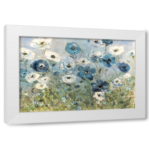 Field of Fireworks White Modern Wood Framed Art Print by Swatland, Sally