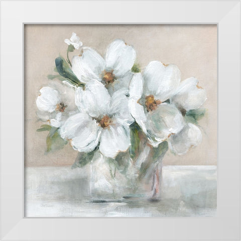 Blushing Blooms I White Modern Wood Framed Art Print by Robinson, Carol