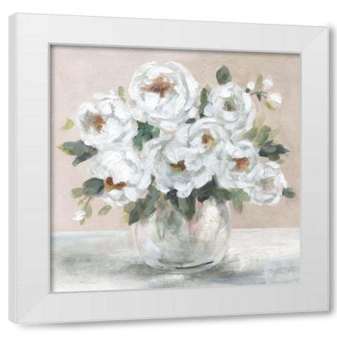 Blushing Blooms II White Modern Wood Framed Art Print by Robinson, Carol