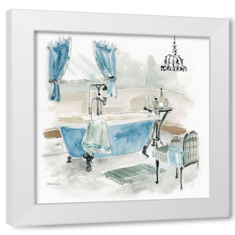 Fancy Cottage Bath I White Modern Wood Framed Art Print by Robinson, Carol