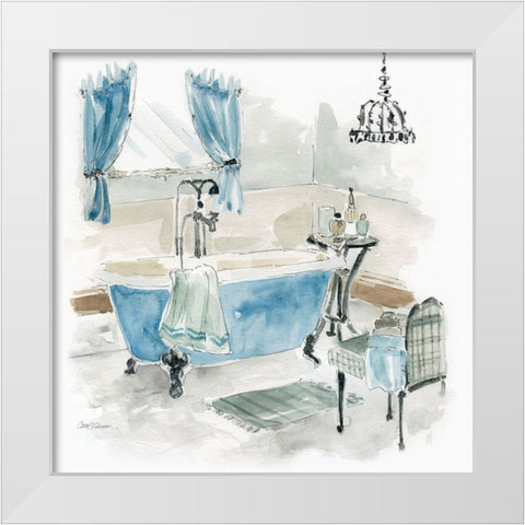 Fancy Cottage Bath I White Modern Wood Framed Art Print by Robinson, Carol