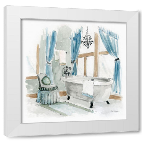 Fancy Cottage Bath II White Modern Wood Framed Art Print by Robinson, Carol