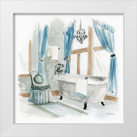 Fancy Cottage Bath II White Modern Wood Framed Art Print by Robinson, Carol