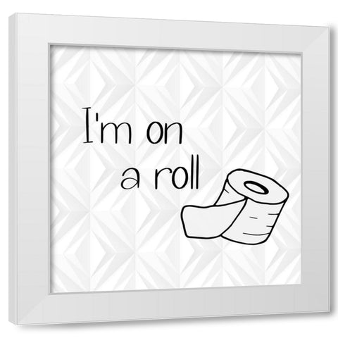 Im on a Roll Geo White Modern Wood Framed Art Print by Jill, Susan