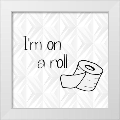 Im on a Roll Geo White Modern Wood Framed Art Print by Jill, Susan