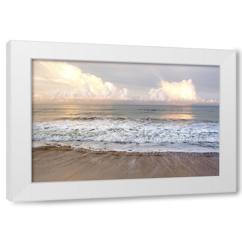 Ebbing Wave White Modern Wood Framed Art Print by Delimont, Danita
