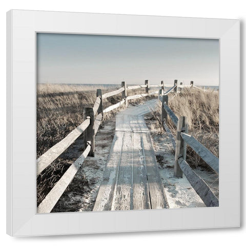Sunset Beach White Modern Wood Framed Art Print by Delimont, Danita