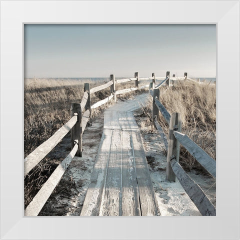 Sunset Beach White Modern Wood Framed Art Print by Delimont, Danita
