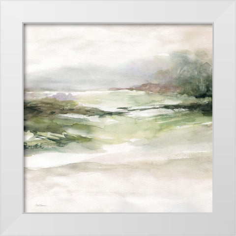 Hushed Meadows White Modern Wood Framed Art Print by Robinson, Carol