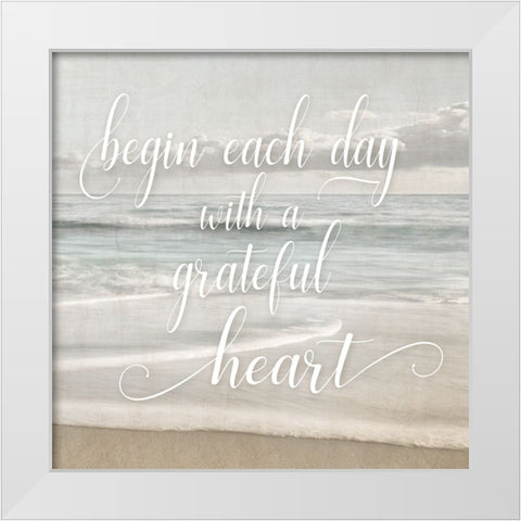 Begin Each Day White Modern Wood Framed Art Print by Delimont, Danita