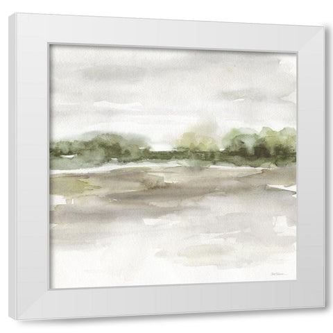 Treeline View White Modern Wood Framed Art Print by Robinson, Carol