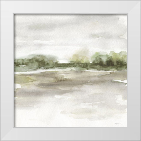 Treeline View White Modern Wood Framed Art Print by Robinson, Carol