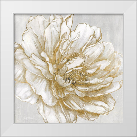 Bright Peony White Modern Wood Framed Art Print by Robinson, Carol