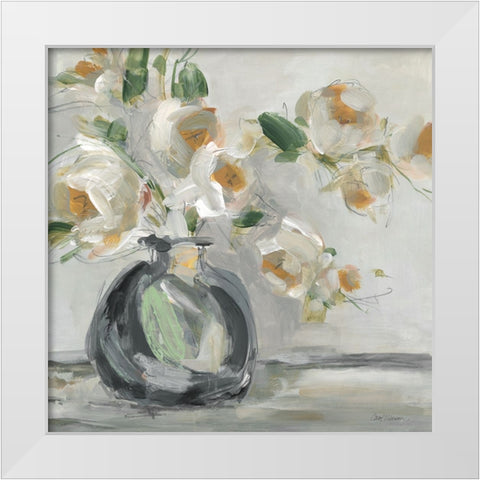 Floral Rhapsody White Modern Wood Framed Art Print by Robinson, Carol