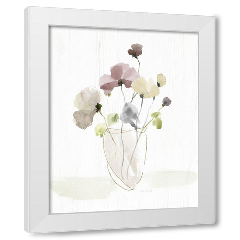 Choose Happy Bouquet I White Modern Wood Framed Art Print by Swatland, Katie