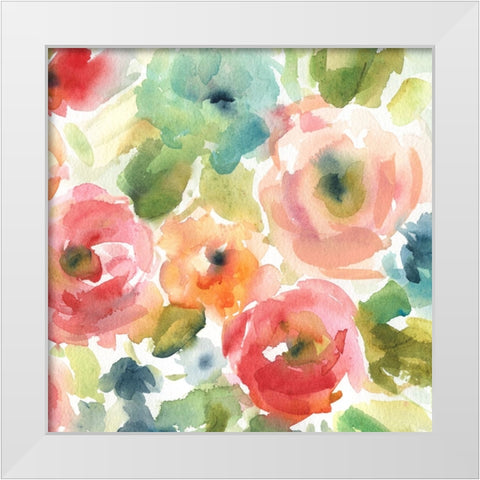 Garden Soiree I White Modern Wood Framed Art Print by Robinson, Carol