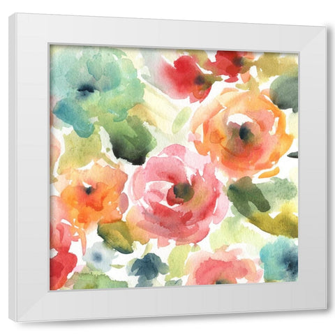 Garden Soiree II White Modern Wood Framed Art Print by Robinson, Carol