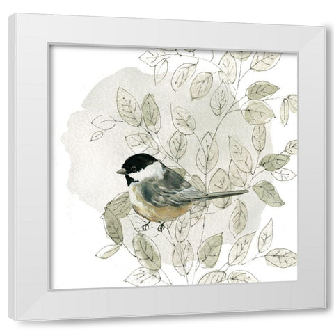 Botanical Sketchbook Bird II White Modern Wood Framed Art Print by Finn, Livi